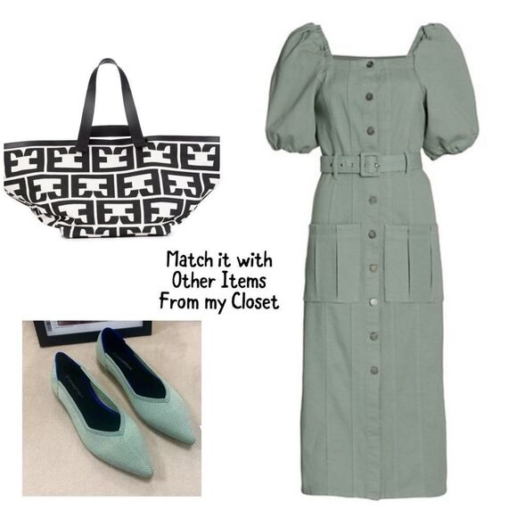 Gestuz Bellio Puff Sleeve Midi Dress - Picture 5 of 9